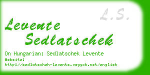 levente sedlatschek business card